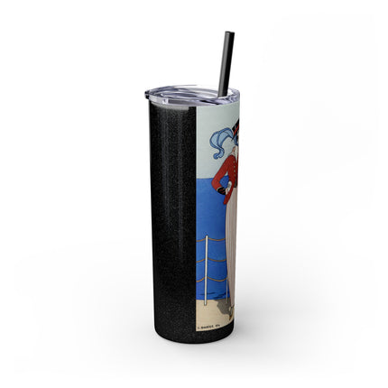 Costume de Yacht by George Barbier Skinny Tumbler with Straw, 20oz