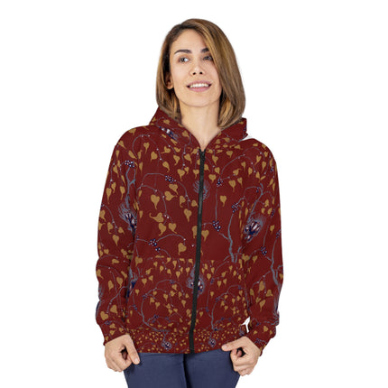 Art Nouveau Flower Pattern by Émile-Alain Séguy Zip Hoodie (AOP)
