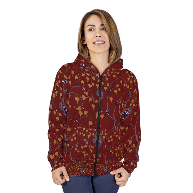Art Nouveau Flower Pattern by Émile-Alain Séguy Zip Hoodie (AOP)