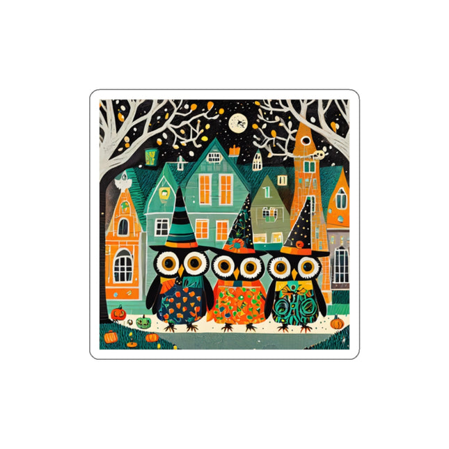 Night of the Trick-or-Treating Owlets Die-Cut Stickers (5 Sizes)