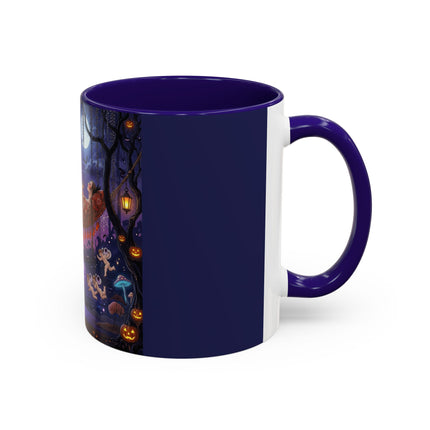 🌙🎃 Moonlit Mischief In The Pumpkin Grove Colorful Mug – Whimsical Halloween Fantasy