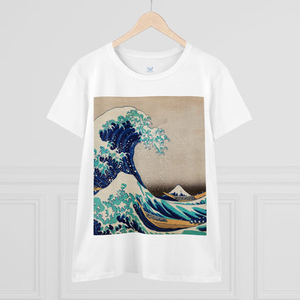 The Great Wave off Kanagawa by Katsushika Hokusai Women's Midweight Cotton Tee