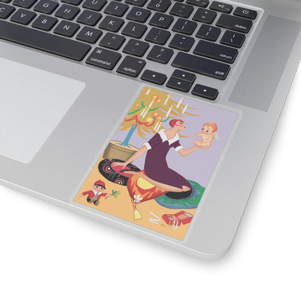 Art Deco Christmas Kiss-Cut Stickers (4 Sizes)