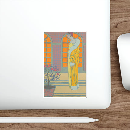 Sur Les Marches Du Jardin by Georges LePape Die-Cut Stickers (5 Sizes)