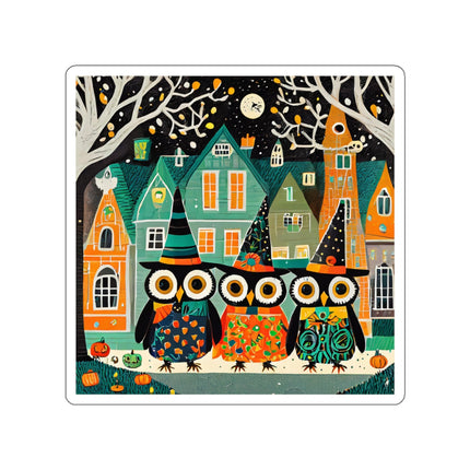 Night of the Trick-or-Treating Owlets Die-Cut Stickers (5 Sizes)