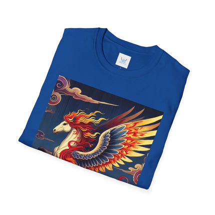 Flame-Winged Horse at Sunset Softstyle T-Shirt