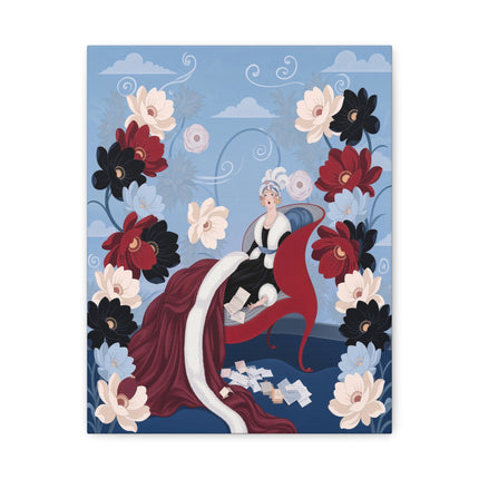 🌹✨ The Scarlet Chaise Placemat – Art Deco Floral Glamour