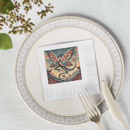 Dragon Fairy of the Temple White Coined Napkins