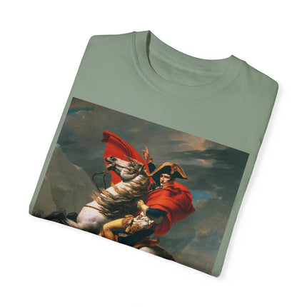 Napoleon Crossing the Alps by Jacques-Louis David Unisex Garment-Dyed T-shirt