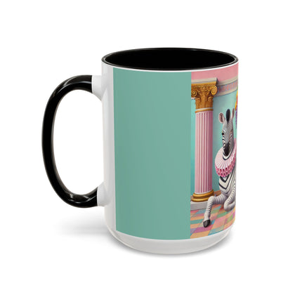 Still Life with Zebra, Fruit, and Pink Columns Colorful Mugs (11oz, 15oz)