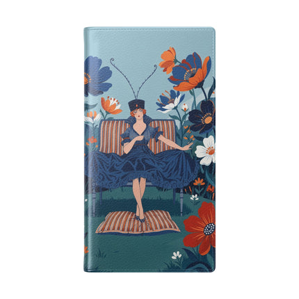 🌺🎩 The Lady Of The Grand Flower Garden Flip Case – Art Deco Floral Fantasy