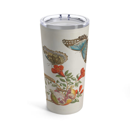 Blue Butterflies and Pomegranate by Maria Sibylla Merian Tumbler 20oz