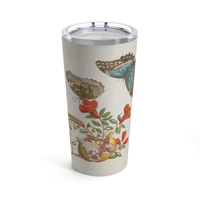Blue Butterflies and Pomegranate by Maria Sibylla Merian Tumbler 20oz