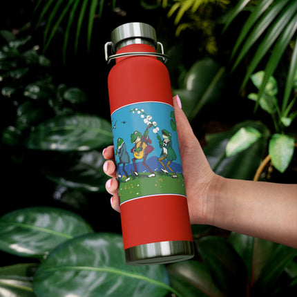 Frog and Beetle Band Copper Vacuum Insulated Bottle, 22 oz