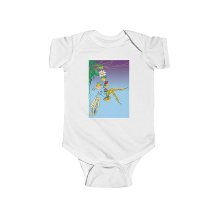 A Fairy’s Delight Baby Bodysuit – Whimsical Flower Swing Fairy Design