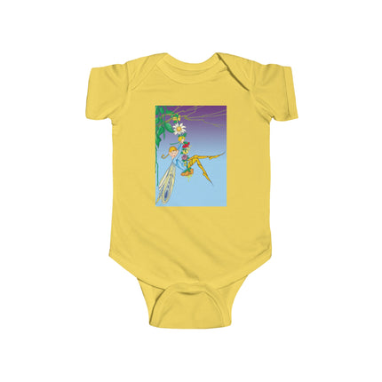 A Fairy’s Delight Baby Bodysuit – Whimsical Flower Swing Fairy Design