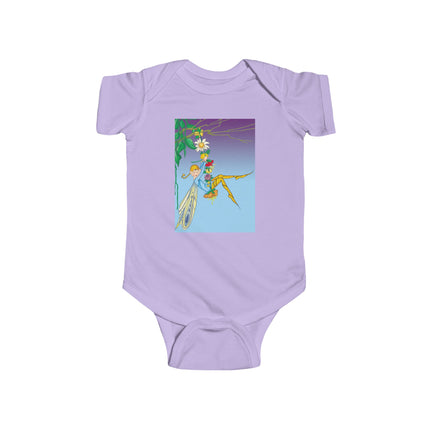 A Fairy’s Delight Baby Bodysuit – Whimsical Flower Swing Fairy Design