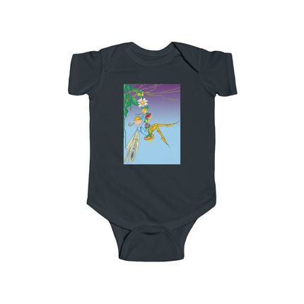 A Fairy’s Delight Baby Bodysuit – Whimsical Flower Swing Fairy Design