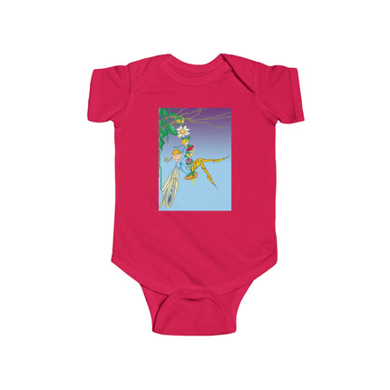 A Fairy’s Delight Baby Bodysuit – Whimsical Flower Swing Fairy Design