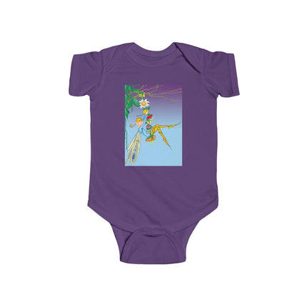 A Fairy’s Delight Baby Bodysuit – Whimsical Flower Swing Fairy Design