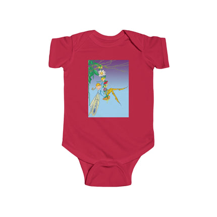 A Fairy’s Delight Baby Bodysuit – Whimsical Flower Swing Fairy Design