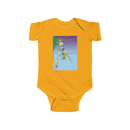 A Fairy’s Delight Baby Bodysuit – Whimsical Flower Swing Fairy Design