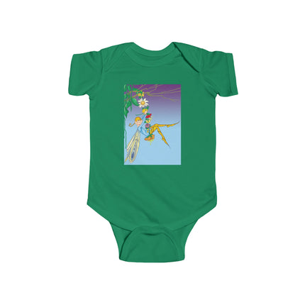 A Fairy’s Delight Baby Bodysuit – Whimsical Flower Swing Fairy Design