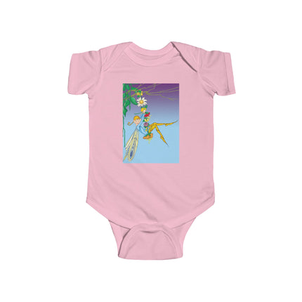 A Fairy’s Delight Baby Bodysuit – Whimsical Flower Swing Fairy Design