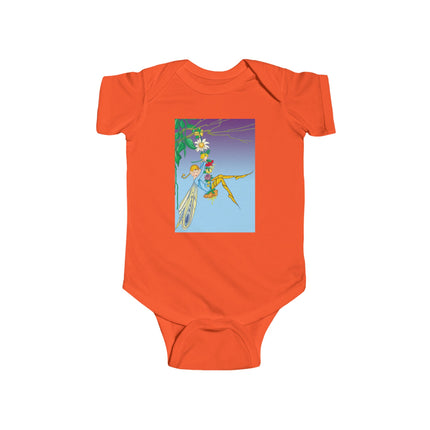 A Fairy’s Delight Baby Bodysuit – Whimsical Flower Swing Fairy Design