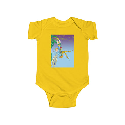 A Fairy’s Delight Baby Bodysuit – Whimsical Flower Swing Fairy Design