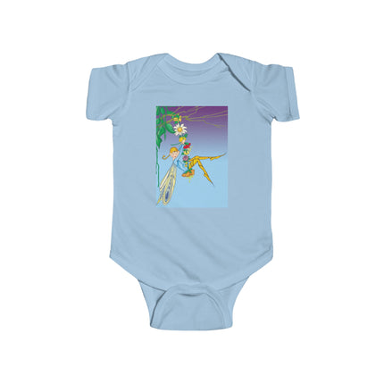 A Fairy’s Delight Baby Bodysuit – Whimsical Flower Swing Fairy Design