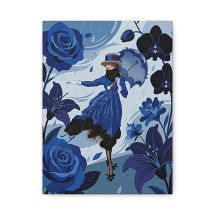 ☔💙 The Blue Rain Promenade Placemat – Art Deco Floral Fashion