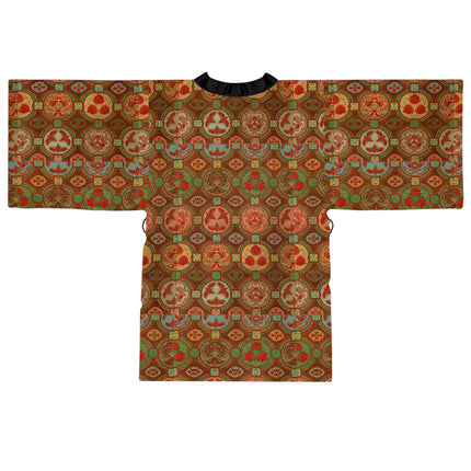 Japanese Fan Pattern by G.A. Audsley Long Sleeve Kimono Robe (AOP)