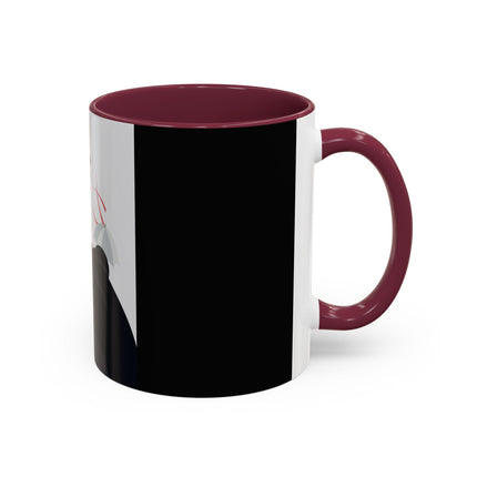 The Lady of Silver Umbrellas Colorful Mug (11oz, 15oz) – Art Deco Mystery, Elegant Fashion & Silver Dreamscape