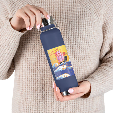 Golden Seas and Whimsical Dreams Copper Vacuum Insulated Bottle, 22oz