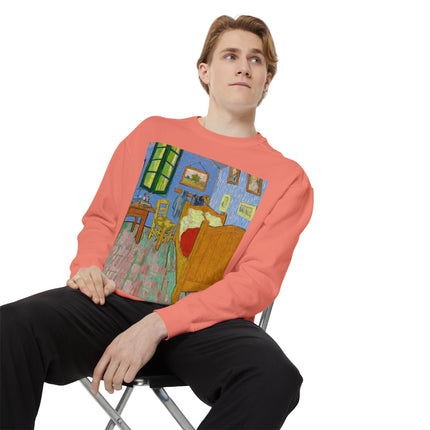 The Bedroom by Vincent van Gogh Unisex Garment-Dyed Sweatshirt