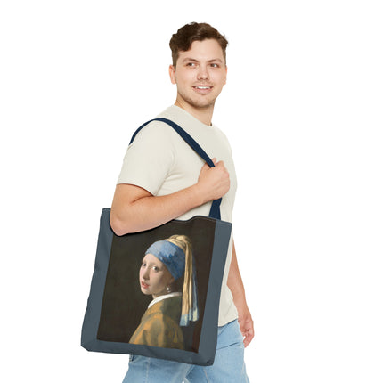 Girl with a Pearl Earring by Johannes Vermeer Tote Bag (AOP)