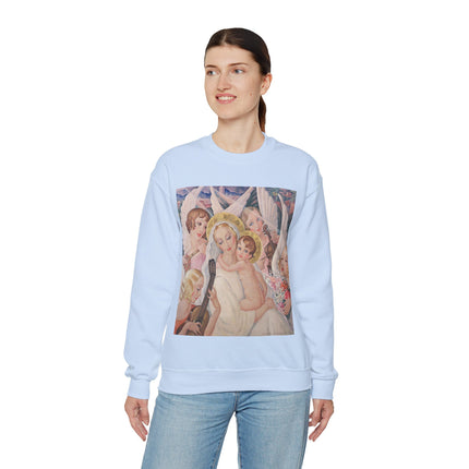 Madonna with Child Surrounded by Musical Angels by Gerda Wegener Heavy Blend™ Crewneck Sweatshirt