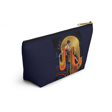 Art Deco Muse Cosmetic Bag – Elegant Poise & Golden Radiance