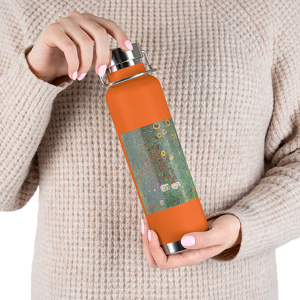 Farm Garden with Sunflowers by Gustav Klimt Copper Vacuum Insulated Bottle, 22oz