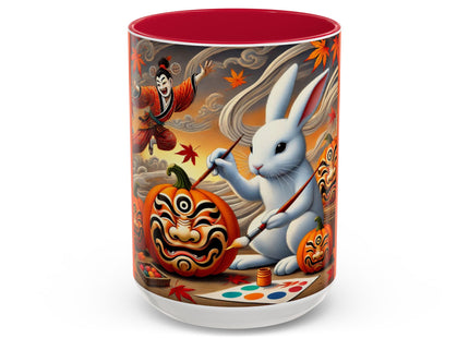 Halloween Rabbit’s Kabuki Jack-o’-Lanterns Colorful Mugs (11oz, 15oz)
