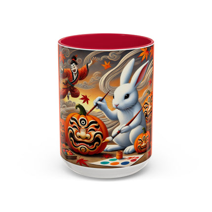 Halloween Rabbit’s Kabuki Jack-o’-Lanterns Colorful Mugs (11oz, 15oz)