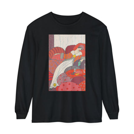 Les Coussins by Georges Lepape Garment-dyed Long Sleeve T-Shirt