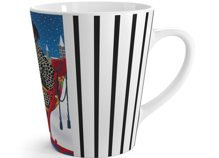 Elegant Winter Woman in Sleigh Latte Mug