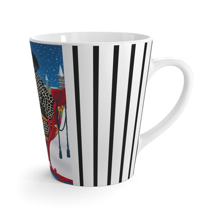 Elegant Winter Woman in Sleigh Latte Mug