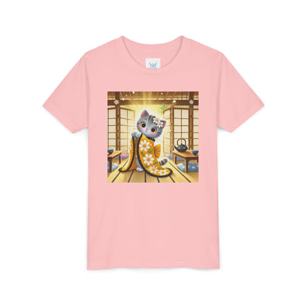 Playful Kitten in the Tea Room Youth Short Sleeve Tee