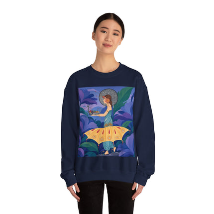 🦋🌿 The Butterfly Garden Offering Crewneck Sweatshirt – Art Deco Botanical Fantasy