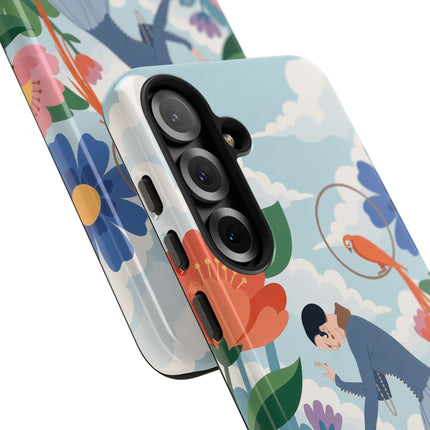 🦜🌺 The Lady Of The Garden Aviary Phone Case – Art Deco Floral Whimsy