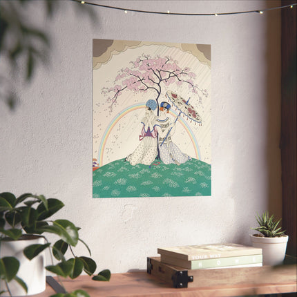 🌸🌈 The Ladies Of The Rainbow Garden Matte Vertical Poster – Art Deco Spring Romance