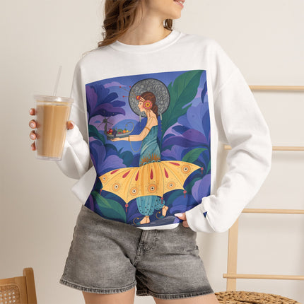 🦋🌿 The Butterfly Garden Offering Crewneck Sweatshirt – Art Deco Botanical Fantasy